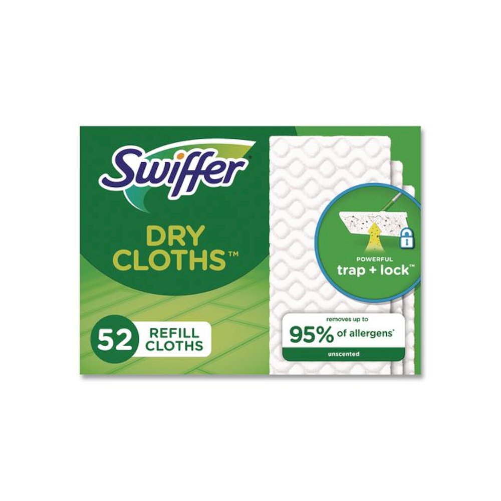 Dry Refill Cloths, 1-Ply, 10.4" x 8", White, 52/Pack. Picture 1