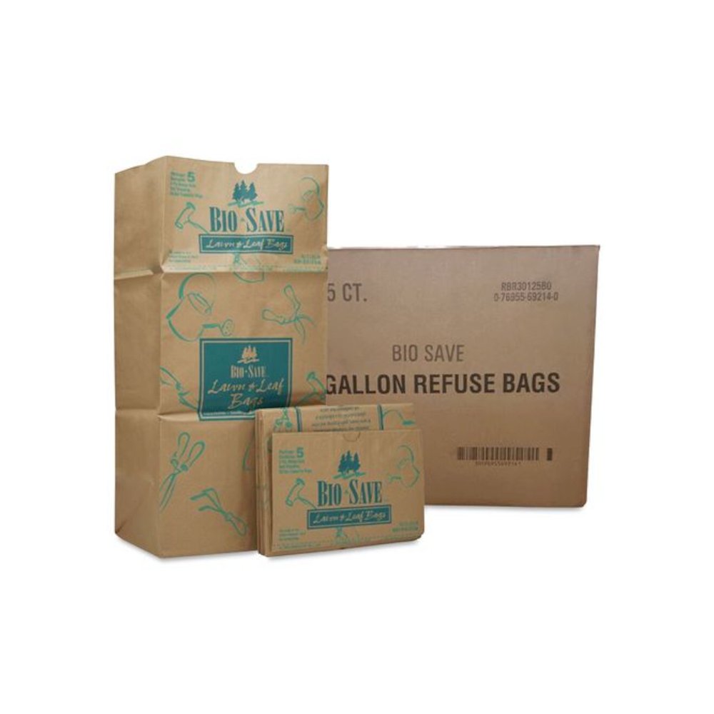 Lawn/Leaf Bags, Self-Standing, Open-Face, 30 gal, 16" x 35", Kraft, 50/Box. Picture 3