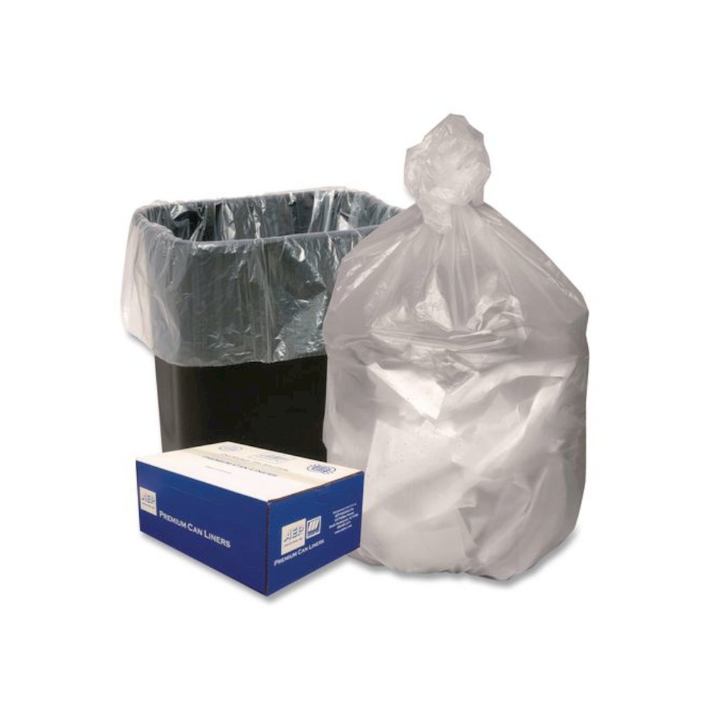 Can Liners, 33 gal, 11 mic, 33" x 40", Natural, 25 Bags/Roll, 20 Rolls/Carton. Picture 4