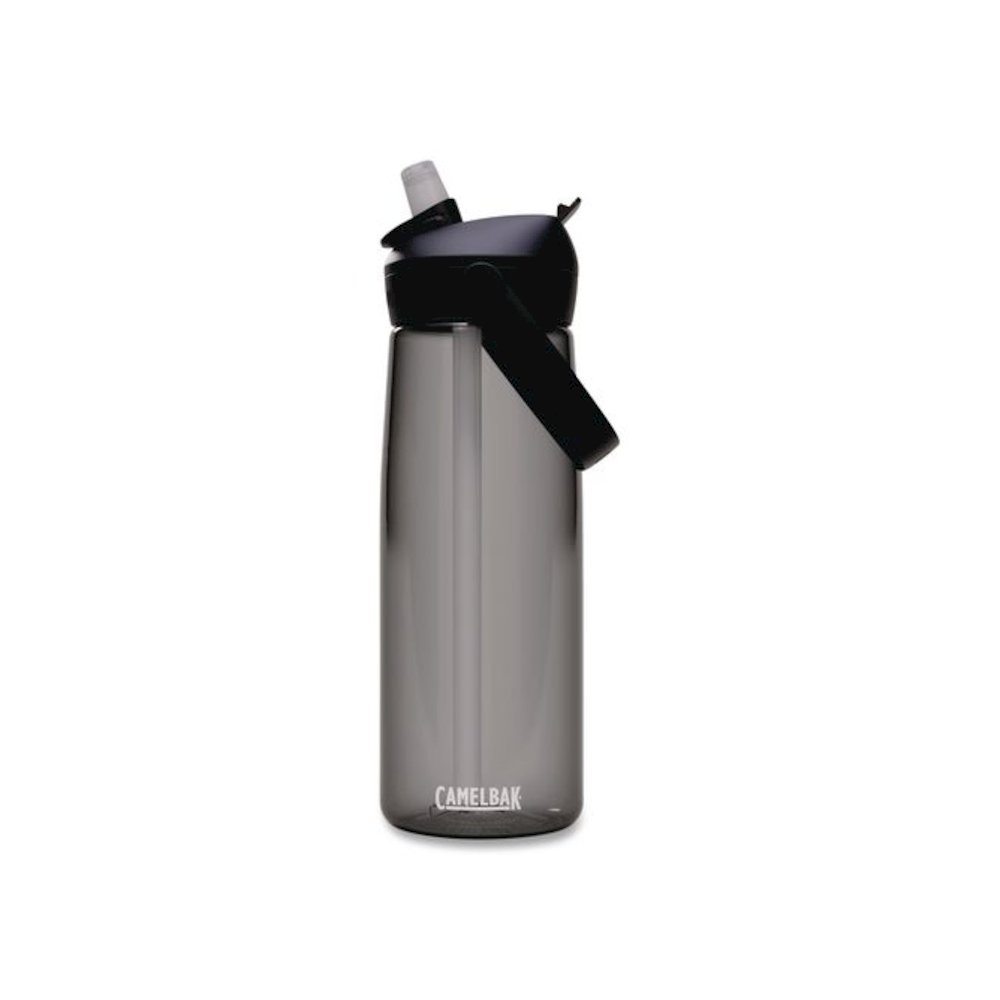 Thrive FlipStraw Plastic Water Bottle, 25 oz, Charcoal. Picture 2