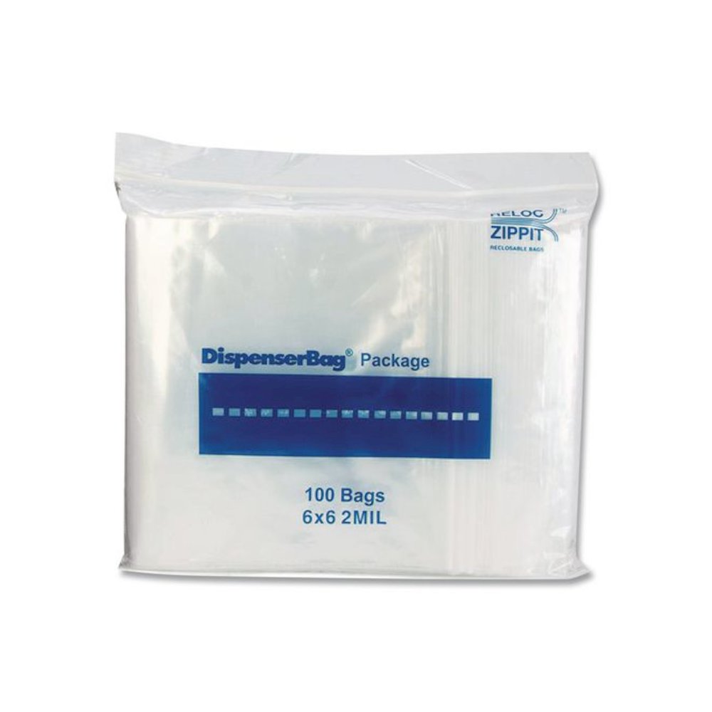 Reloc Zippit Plastic Zipper Bags, 6" x 6", Clear, 1,000/Box. Picture 1