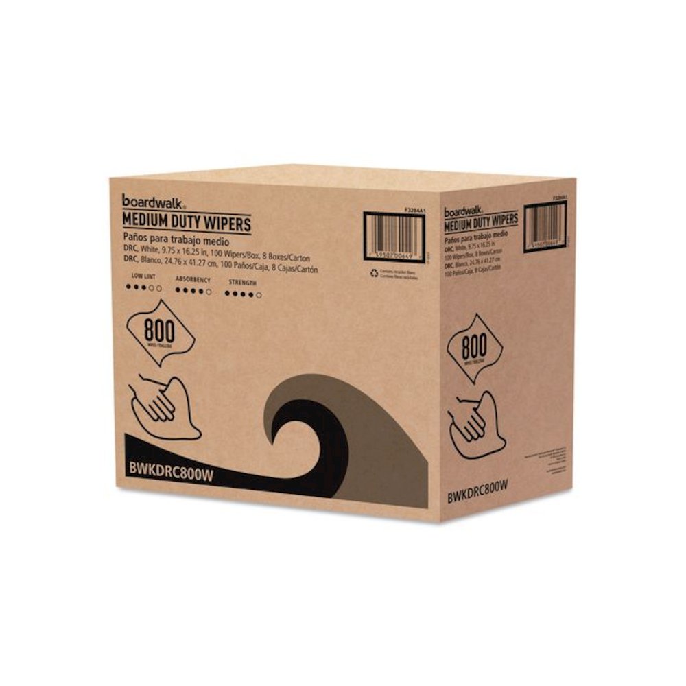 DRC Wipers, 1-Ply, 9.75 x 16.25, White, 100/Box, 8 Boxes/Carton. Picture 3