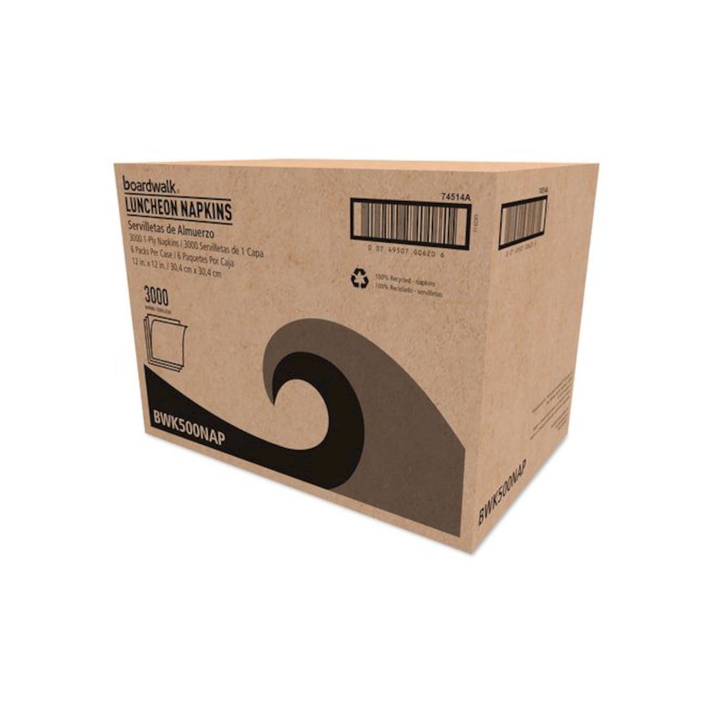 1/4-Fold Lunch Napkins, 1-Ply, 12 x 12, White, 500/Pack. Picture 7