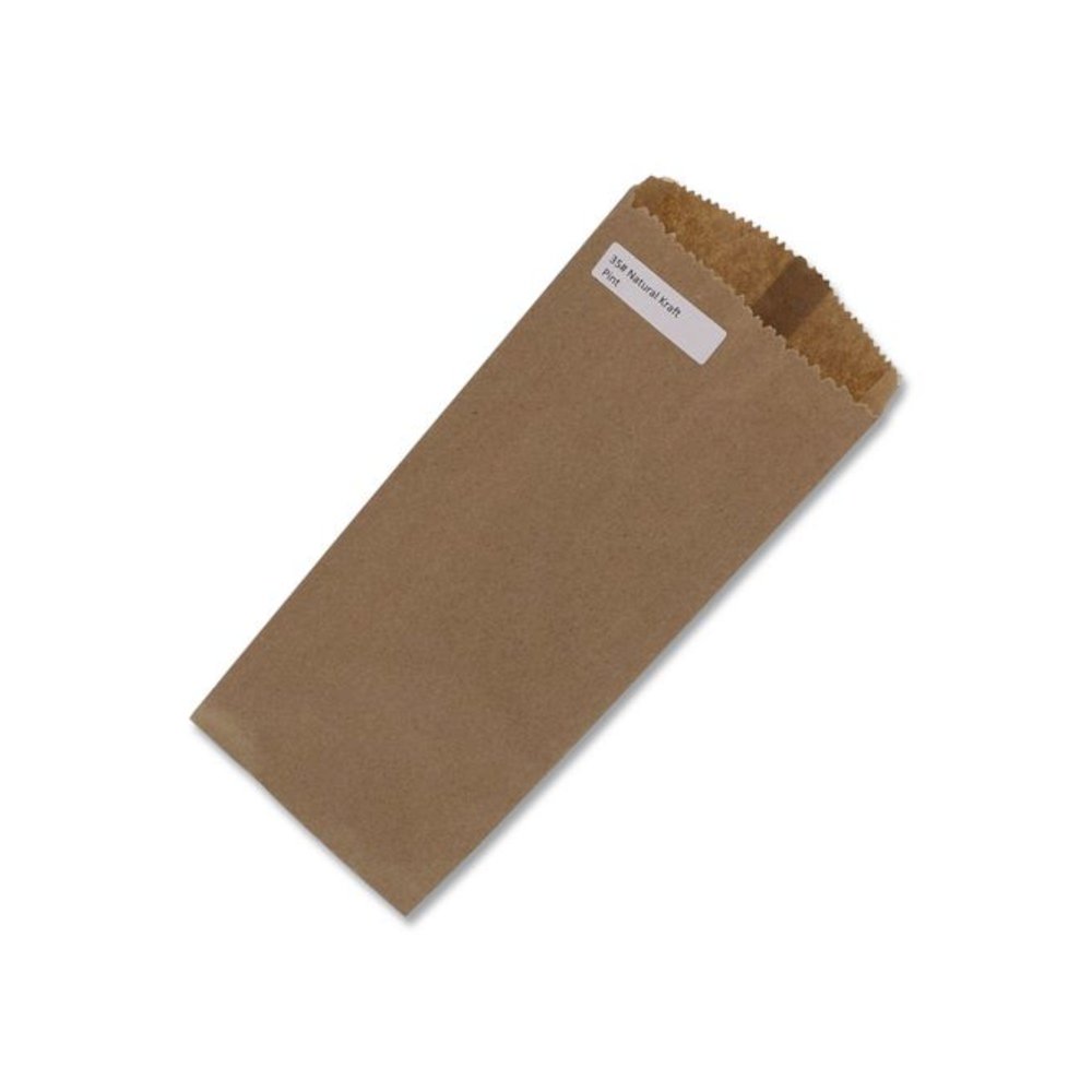 Grocery Paper Bags, Liquor Pint Size, 35# Basis Weight, 4 x 2.5 x 11.5, Brown, 500/Bundle. Picture 4