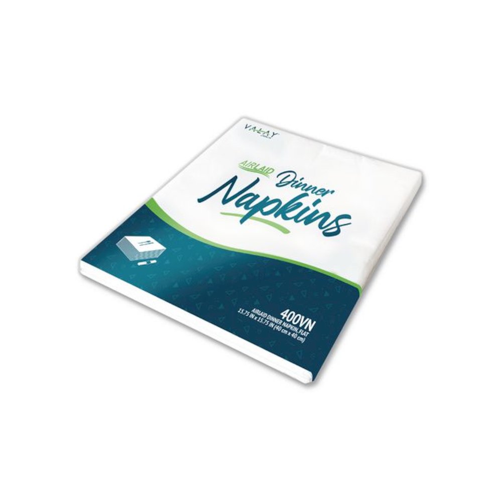 Valay Airlaid Flat Dinner Napkin, 1-Ply, 15.75 x 15.75, White, 100/Pack, 10 Packs/Carton. Picture 2