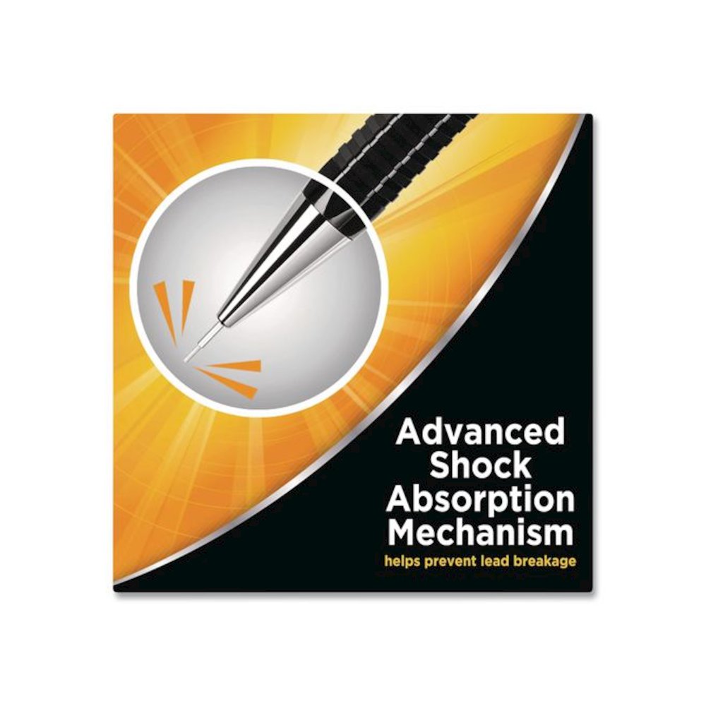 Break Resistant Pro Mechanical Pencils, 0.7 mm, HB (#2), Black Lead, Black Barrel, 2/Pack. Picture 4