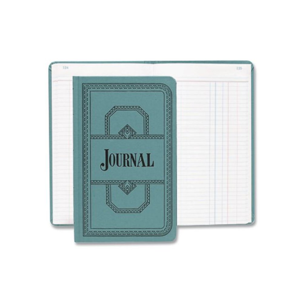 Account Journal, Journal-Style Rule, Blue Cover, 11.75 x 7.25 Sheets, 500 Sheets/Book. Picture 3