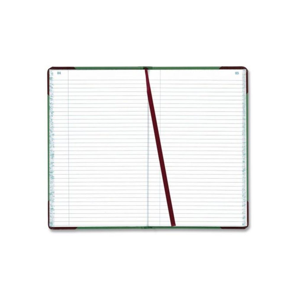 Account Record Book, Record-Style Rule, Green/Black/Red Cover, 12.13 x 7.44 Sheets, 300 Sheets/Book. Picture 2