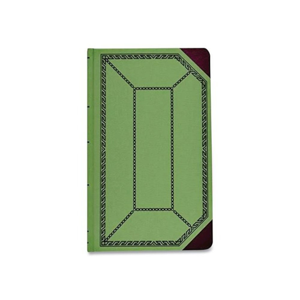 Account Record Book, Record-Style Rule, Green/Black/Red Cover, 12.13 x 7.44 Sheets, 300 Sheets/Book. Picture 3