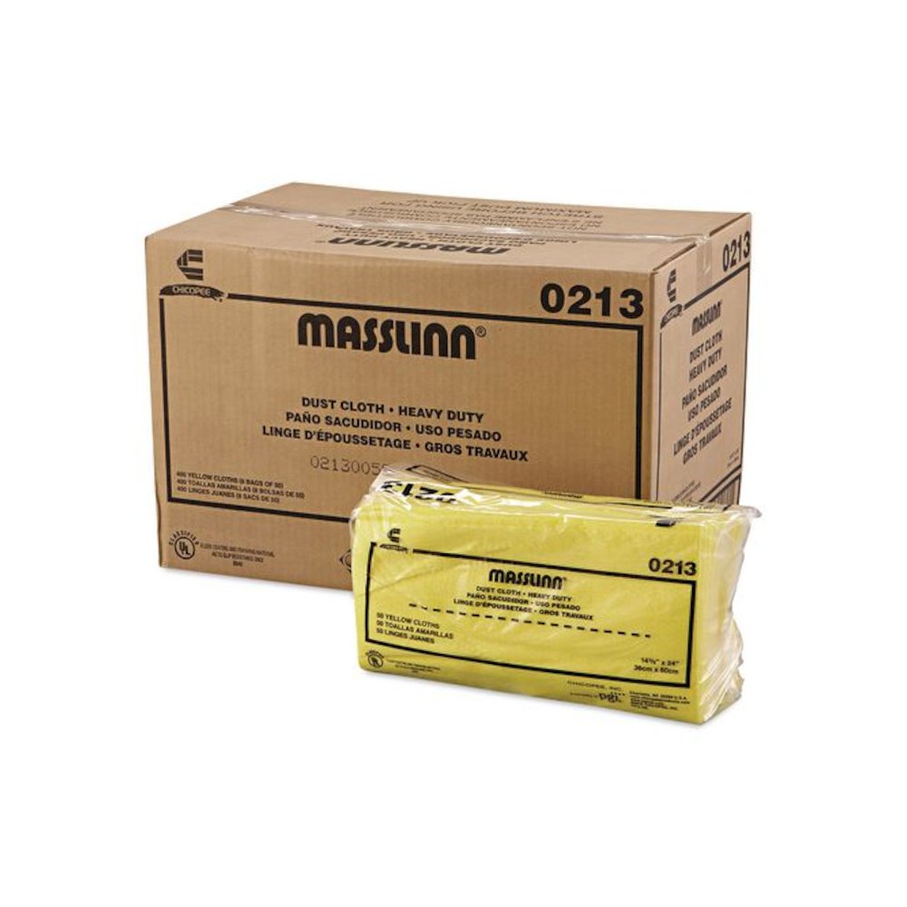Masslinn Dust Cloths, 1-Ply, 16 x 24, Unscented, Yellow, 50/Pack, 8 Packs/Carton. Picture 2