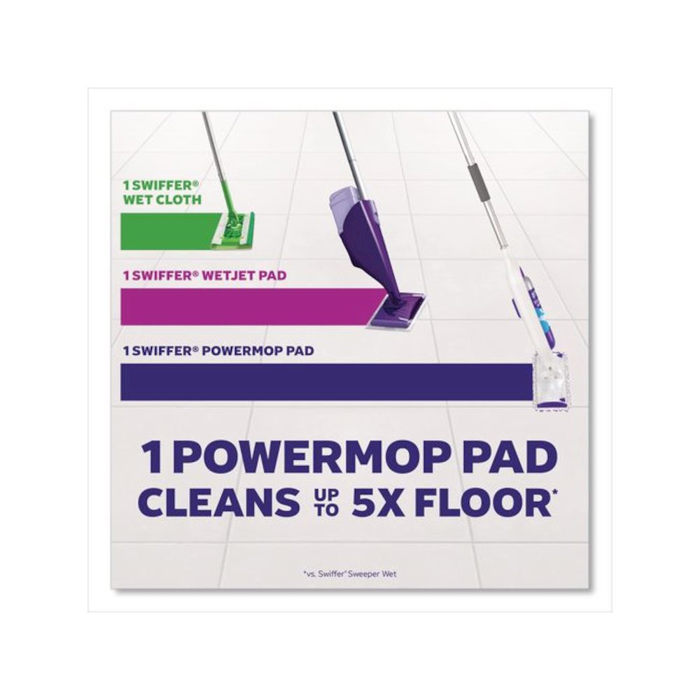 PowerMop Starter Kit, 15.4 x 5.3 White/Purple Cloth Head, 26" Silver Aluminum Handle. Picture 8