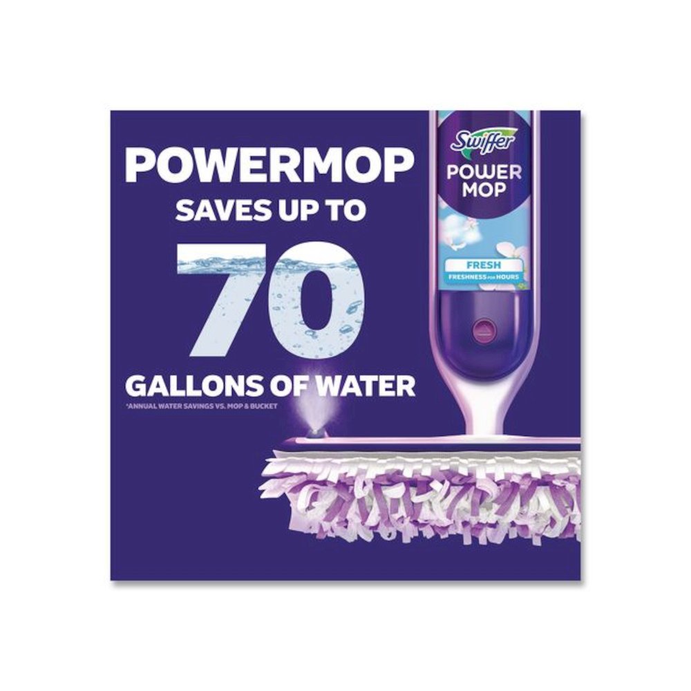 PowerMop Starter Kit, 15.4 x 5.3 White/Purple Cloth Head, 26" Silver Aluminum Handle. Picture 10