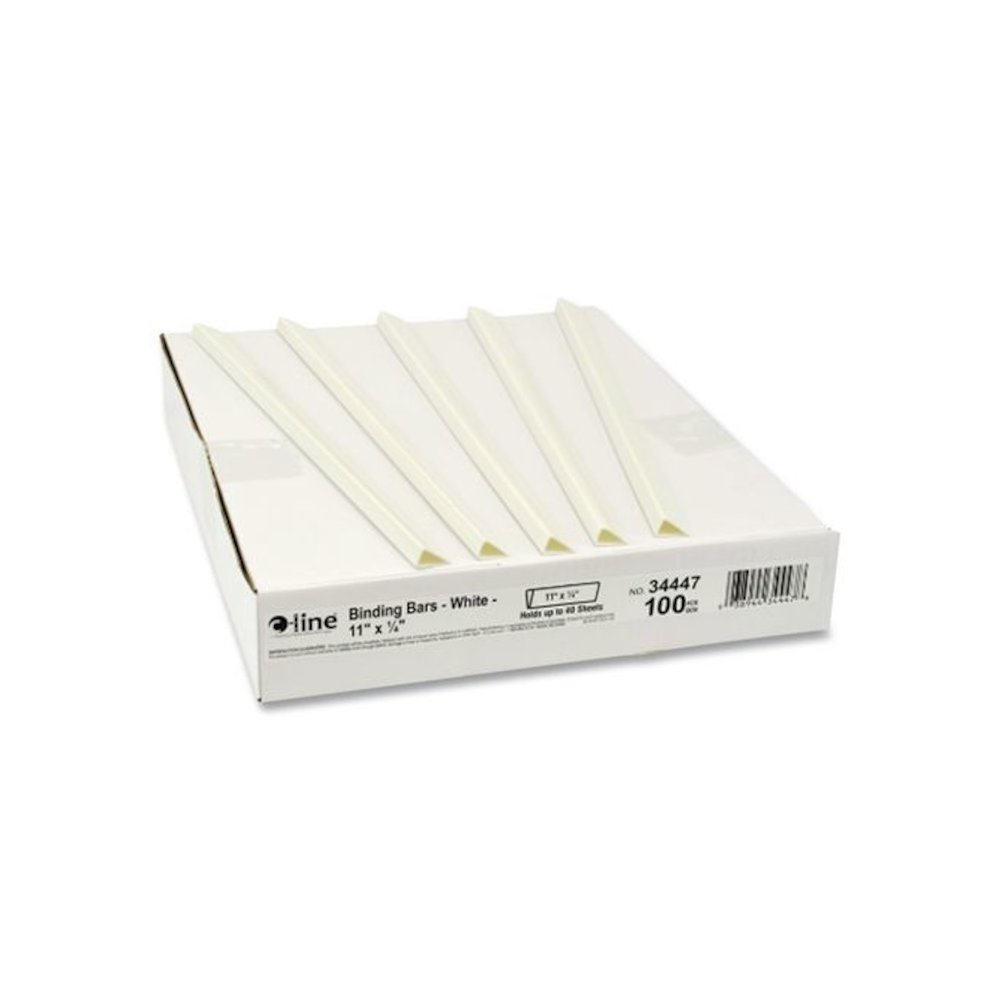 Slide 'N Grip Binding Bars, 40-Sheet Capacity, 11" x 0.25", White, 100/Box. Picture 4