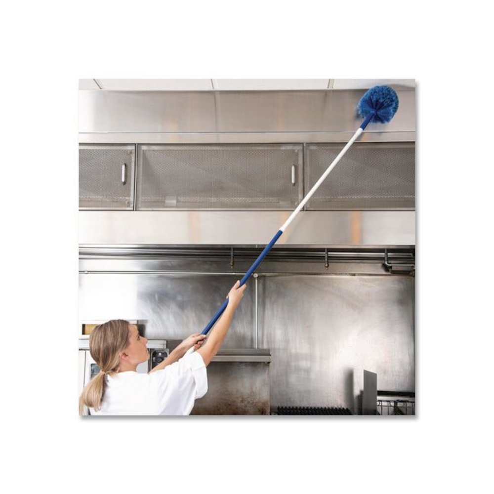 Flo-Pac Round Duster with Soft Flagged PVC Bristles, 7", Blue, Dozen. Picture 7