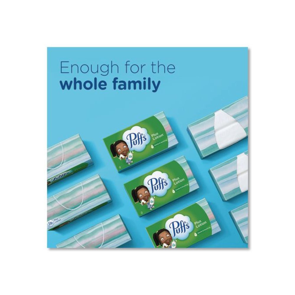Plus Lotion Facial Tissue, 2-Ply, White, 124 Sheets/Box, 24 Boxes/Carton. Picture 4