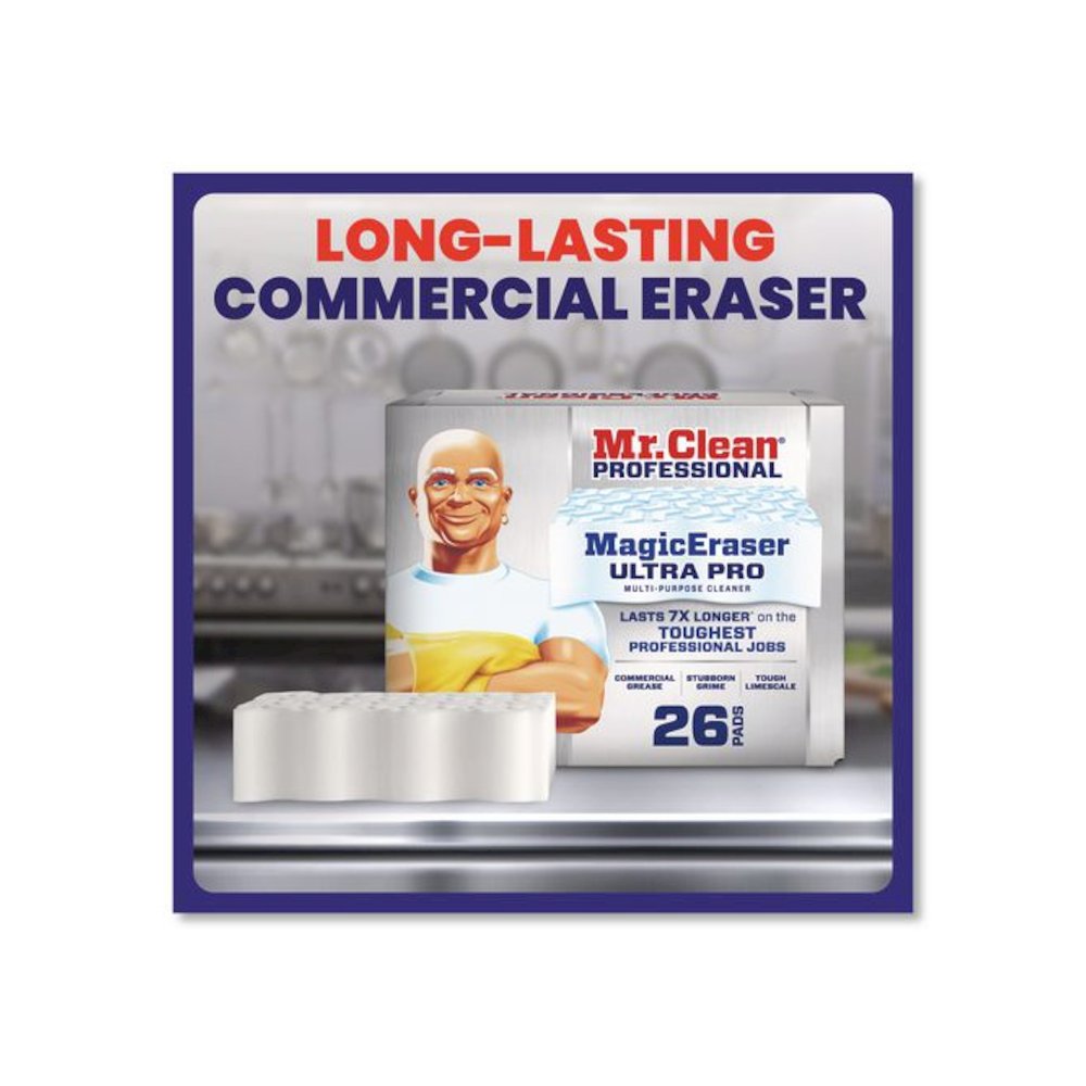 Magic Eraser Ultra Pro Multi-Purpose Cleaner, 4.72 x 1.38, 2.56" Thick, White, 26/Carton. Picture 3