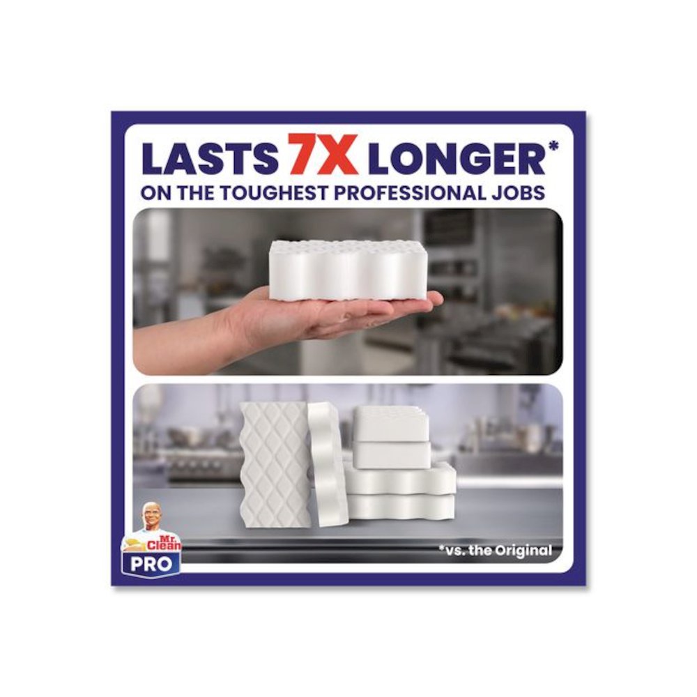 Magic Eraser Ultra Pro Multi-Purpose Cleaner, 4.72 x 1.38, 2.56" Thick, White, 26/Carton. Picture 4