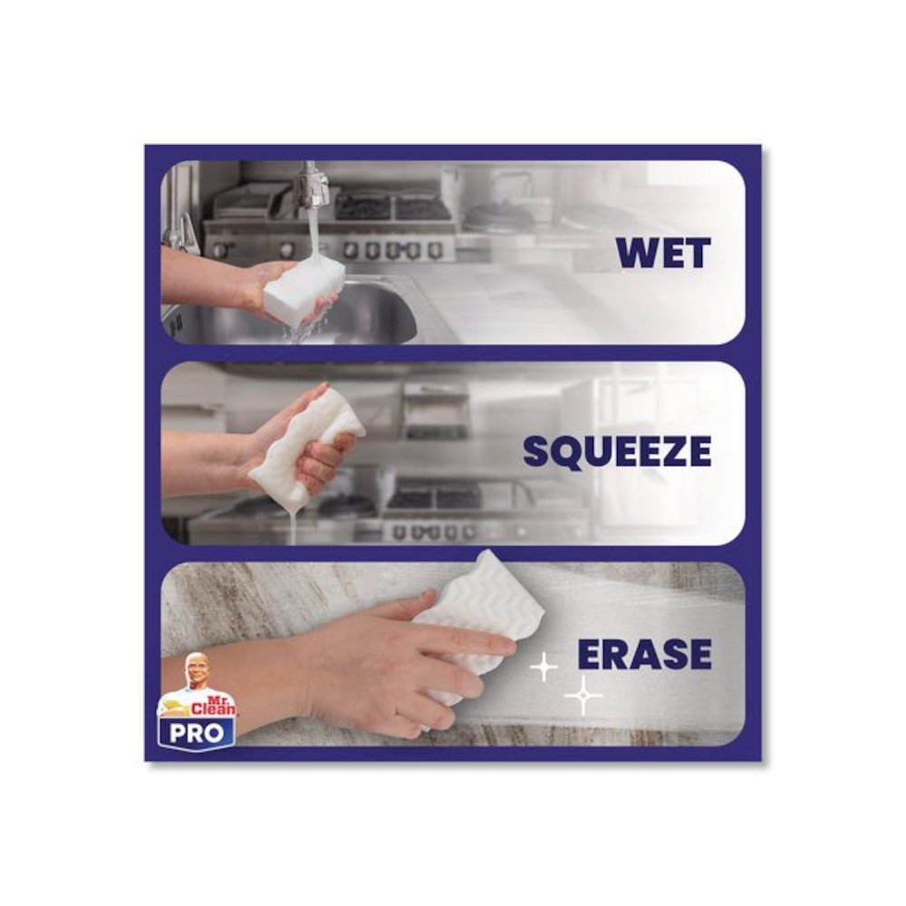 Magic Eraser Ultra Pro Multi-Purpose Cleaner, 4.72 x 1.38, 2.56" Thick, White, 26/Carton. Picture 8