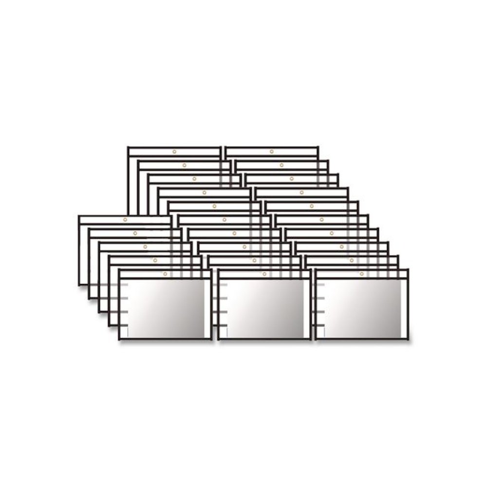 Stitched Shop Ticket Holders, Super Heavy-Duty, Top Load 12 x 9 Insert, Clear Front, Black Border, 25/Box. Picture 1