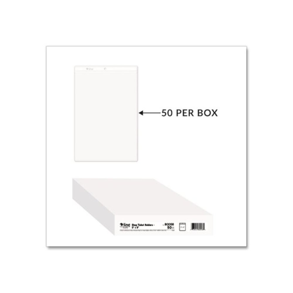 Clear Vinyl Shop Ticket Holders, Super Heavy-Duty, Top Load 5 x 8 Insert, Clear Front, 50/Box. Picture 4