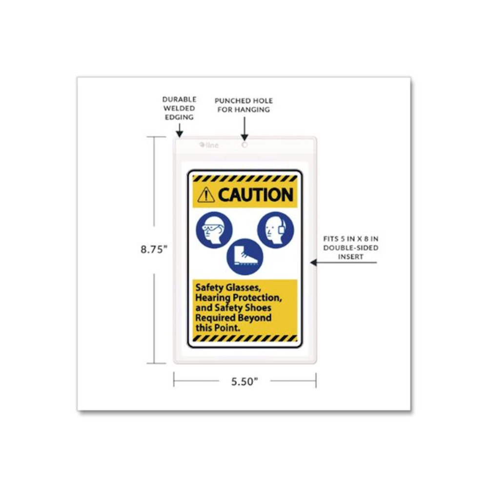 Clear Vinyl Shop Ticket Holders, Super Heavy-Duty, Top Load 5 x 8 Insert, Clear Front, 50/Box. Picture 7