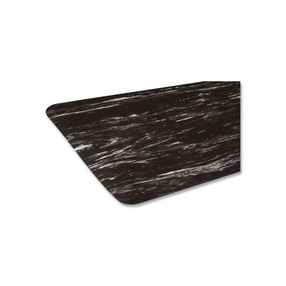 Cushion-Step Marbleized Rubber Mat, Rectangular, Black Smooth Surface, 36" x 60". Picture 3