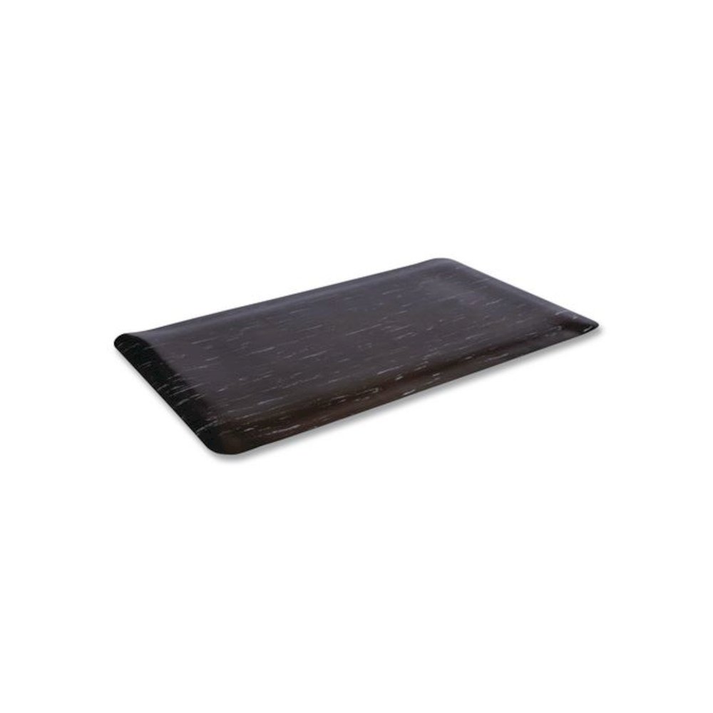 Cushion-Step Marbleized Rubber Mat, Rectangular, Black Smooth Surface, 36" x 60". Picture 4