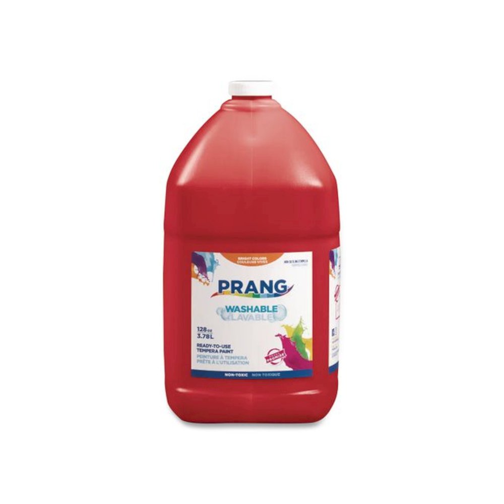 Washable Paint, Red, 1 gal Bottle. Picture 1