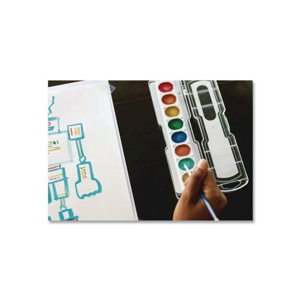 Semi-Moist Washable Watercolor Classic, Glitter and Metallic Master Pack, 8 Assorted Colors, Palette Tray, 36 Sets/Carton. Picture 6