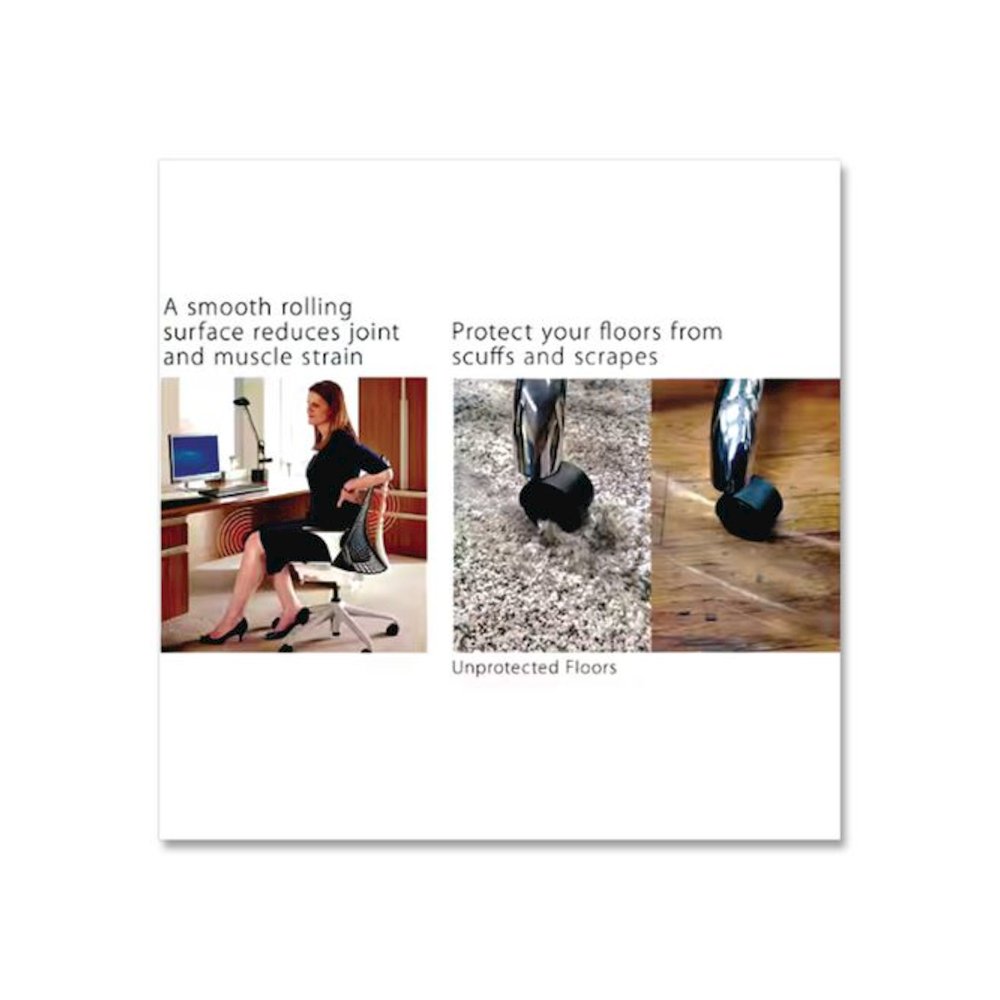 Natural Origins Biobased Chair Mat for Hard Floors, Rectangular with Lip, Straight Edges, 45" x 53", Clear. Picture 4