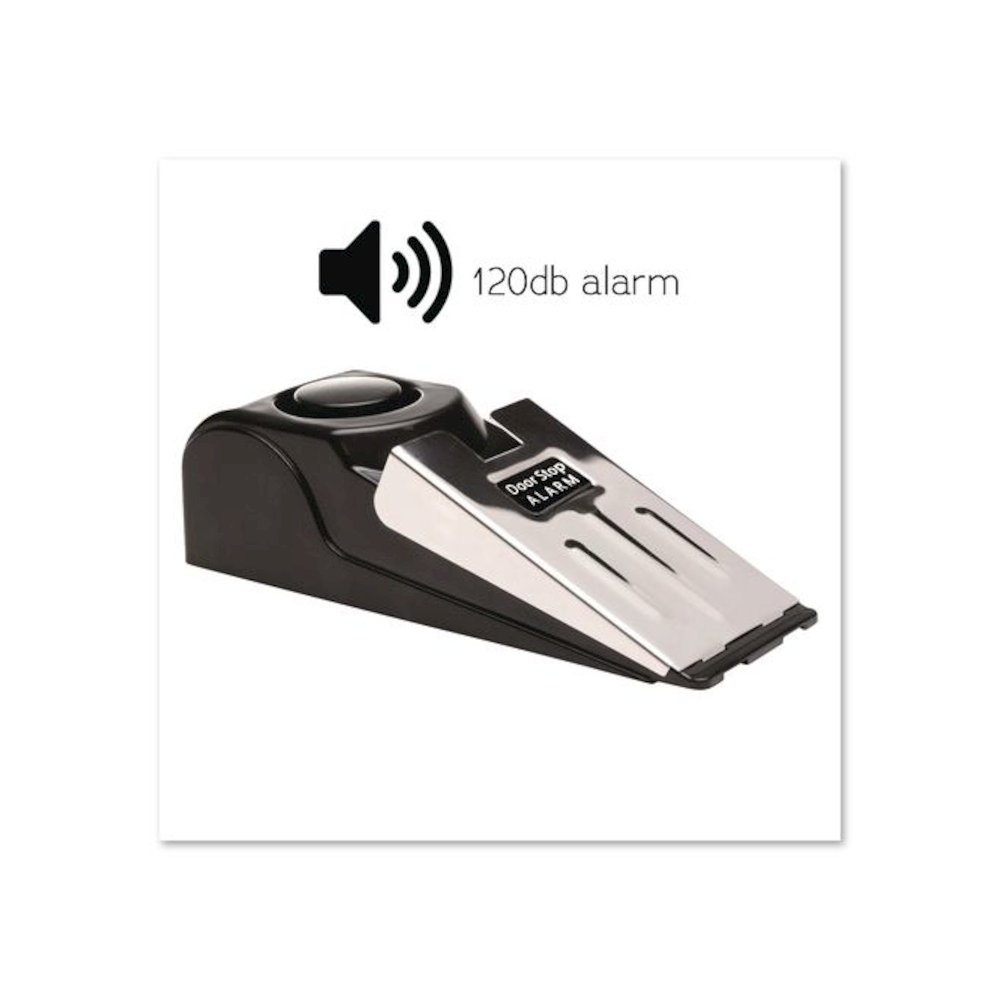 Hotel Doorstop Alarm, Wedge, Black/Silver. Picture 4