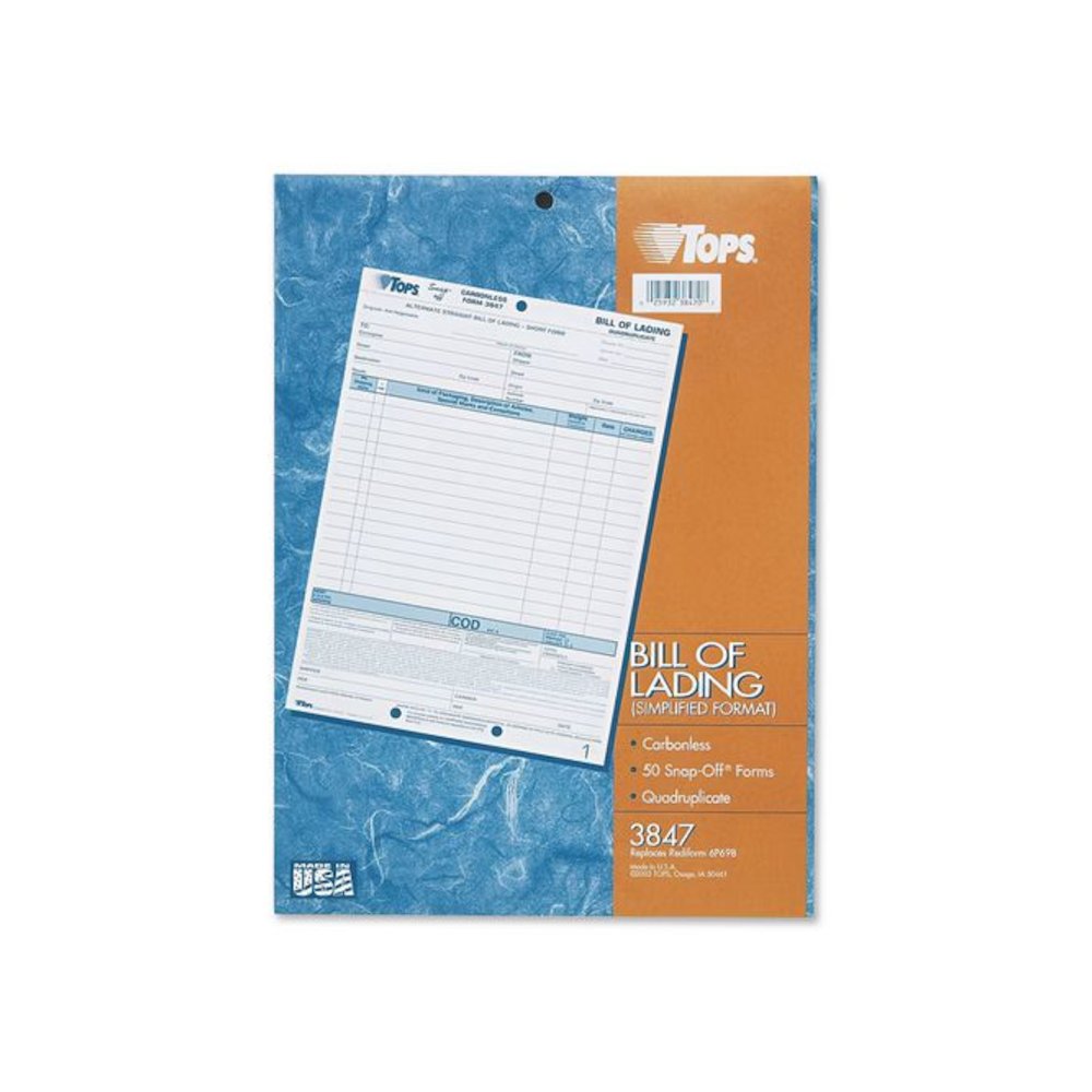 Bill of Lading, Three-Part Carbonless, 8.5 x 11, 50 Forms Total. Picture 3