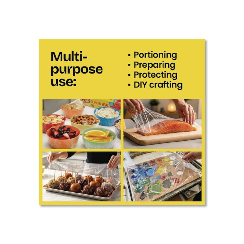 Cling'N Seal Plastic Food Wrap, 200 sq ft, 12 Rolls/Carton. Picture 6