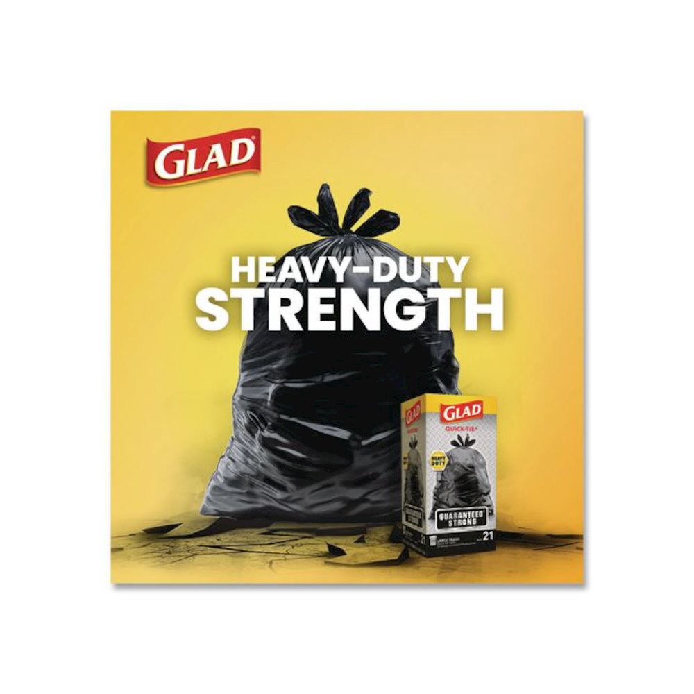 Large Quick-Tie Trash Bags, Tie-Flap, 30 gal, 0.81 mil, 30 x 33, Black, 10 Bags/Box, 12 Boxes/Carton. Picture 4
