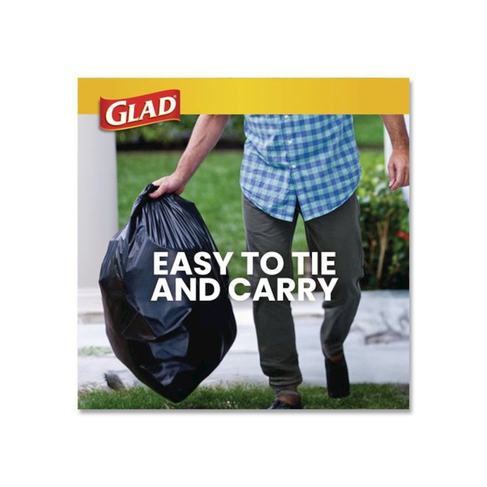 Large Quick-Tie Trash Bags, Tie-Flap, 30 gal, 0.81 mil, 30 x 33, Black, 10 Bags/Box, 12 Boxes/Carton. Picture 5