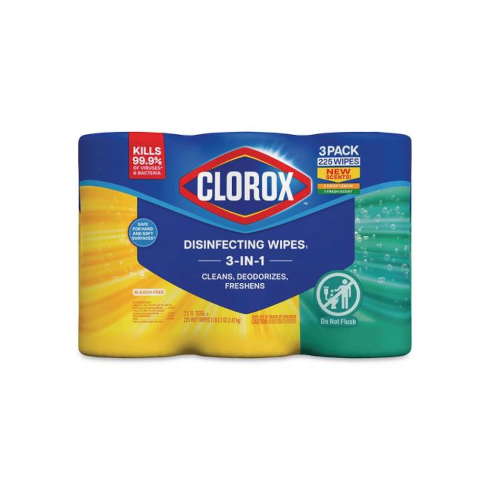Disinfecting Wipes, Value Pack, Bleach Free Cleaning Wipes, 1-Ply, 7x8, Fresh Scent/Citrus Blend, White, 75/Canister, 3/Pack. Picture 4