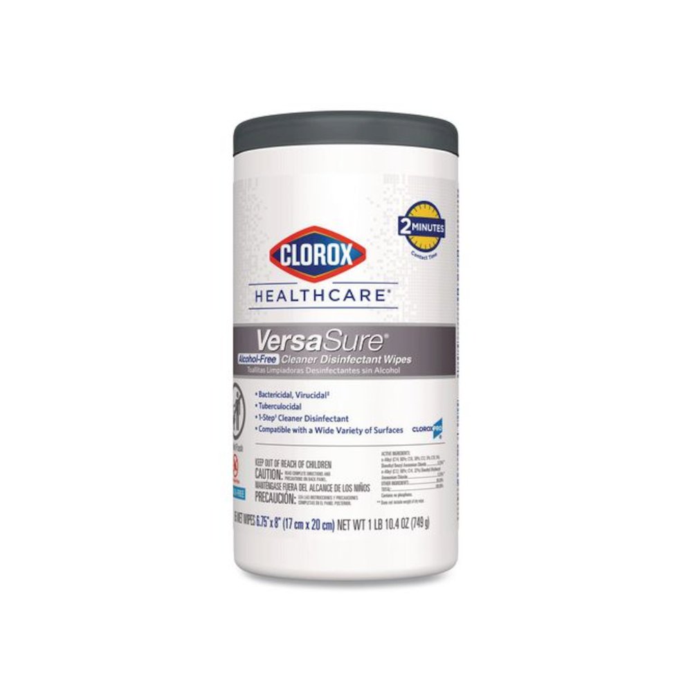 VersaSure Cleaner Disinfectant Wipes, 1-Ply, 6.75 x 8, Fragranced, White, 85/Canister, 6 Canisters/Carton. Picture 3