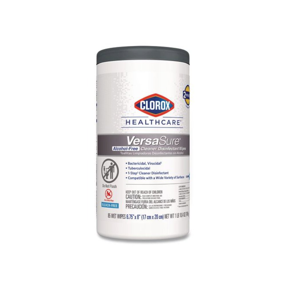 VersaSure Cleaner Disinfectant Wipes, 1-Ply, 6.75 x 8, Fragranced, White, 85/Canister, 6 Canisters/Carton. Picture 2