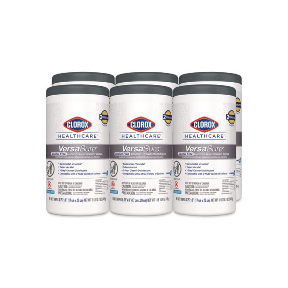 VersaSure Cleaner Disinfectant Wipes, 1-Ply, 6.75 x 8, Fragranced, White, 85/Canister, 6 Canisters/Carton. Picture 1