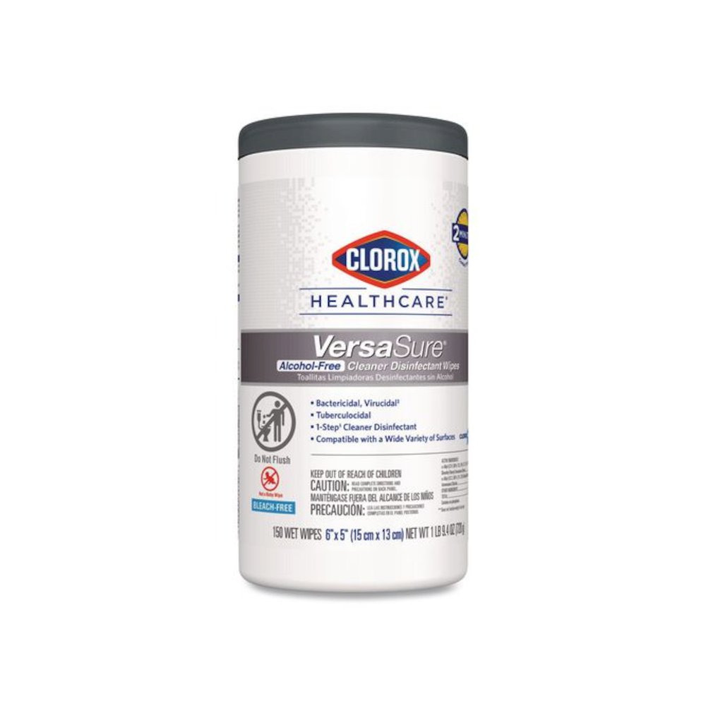 VersaSure Cleaner Disinfectant Wipes, 1-Ply, 6 x 5, Fragranced, White, 150/Canister, 6 Canisters/Carton. Picture 2