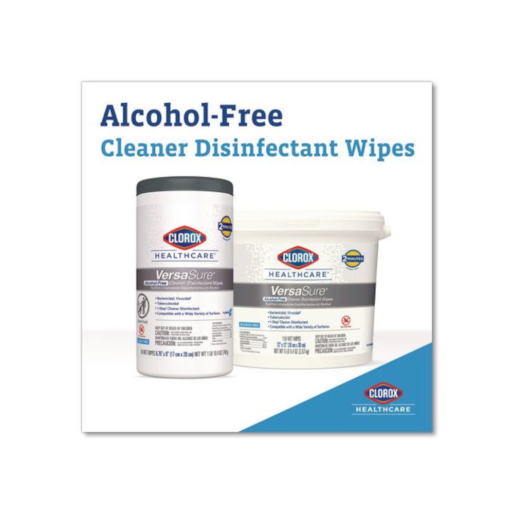 VersaSure Cleaner Disinfectant Wipes, 1-Ply, 6 x 5, Fragranced, White, 150/Canister, 6 Canisters/Carton. Picture 4