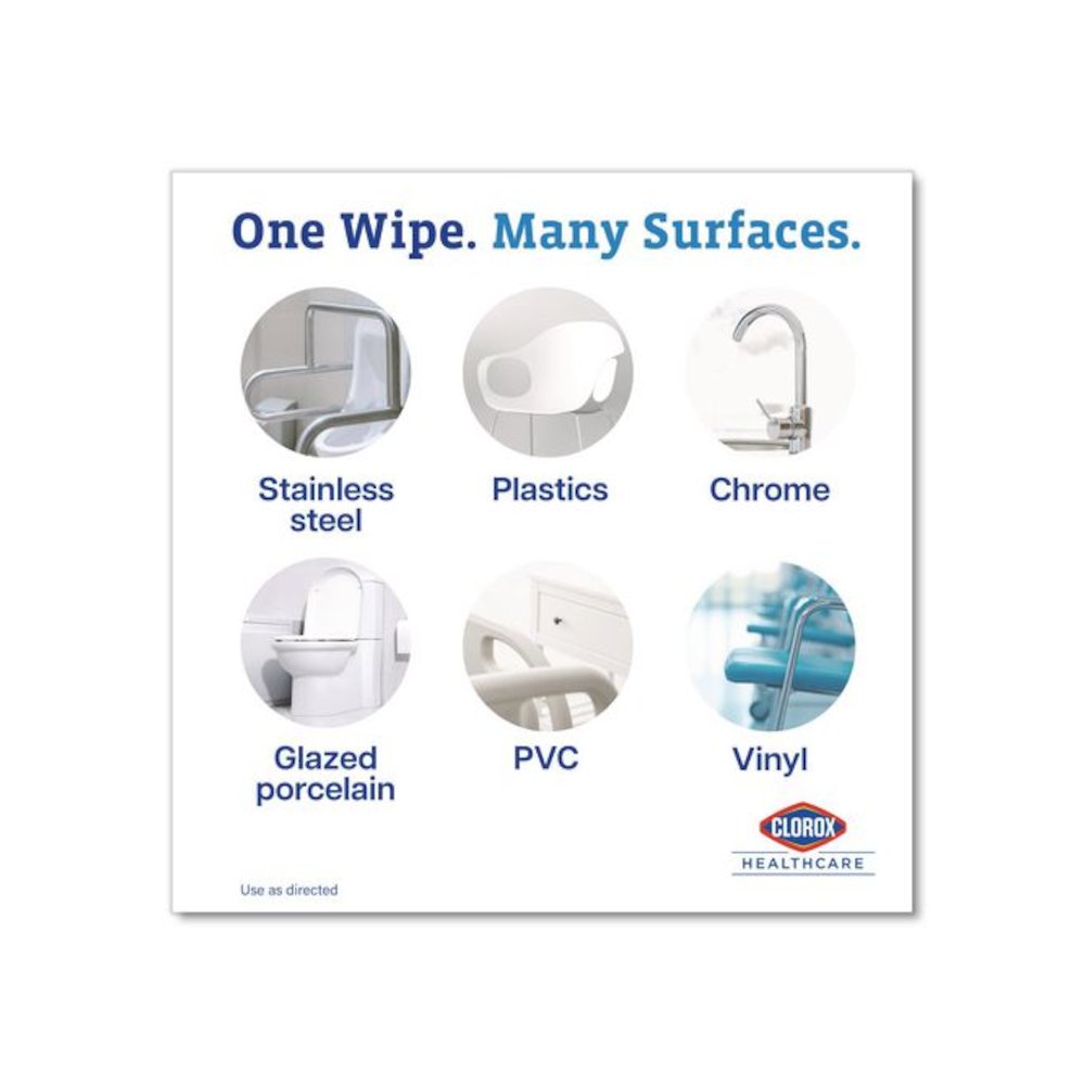 VersaSure Cleaner Disinfectant Wipes, 1-Ply, 6 x 5, Fragranced, White, 150/Canister, 6 Canisters/Carton. Picture 8