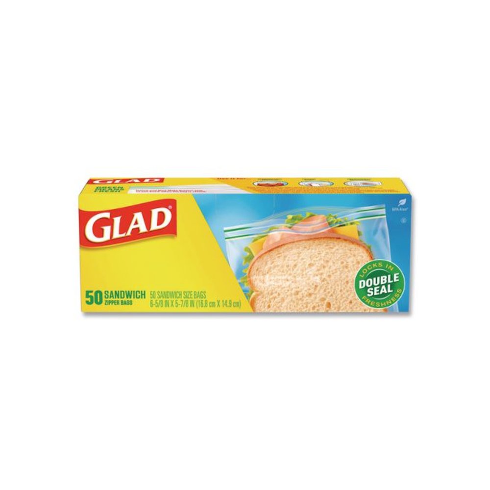 Zipper Food Storage Plastic Sandwich Bags, 6.63 x 5.88, Clear, 50 Bags/Box, 12 Boxes/Carton. Picture 1