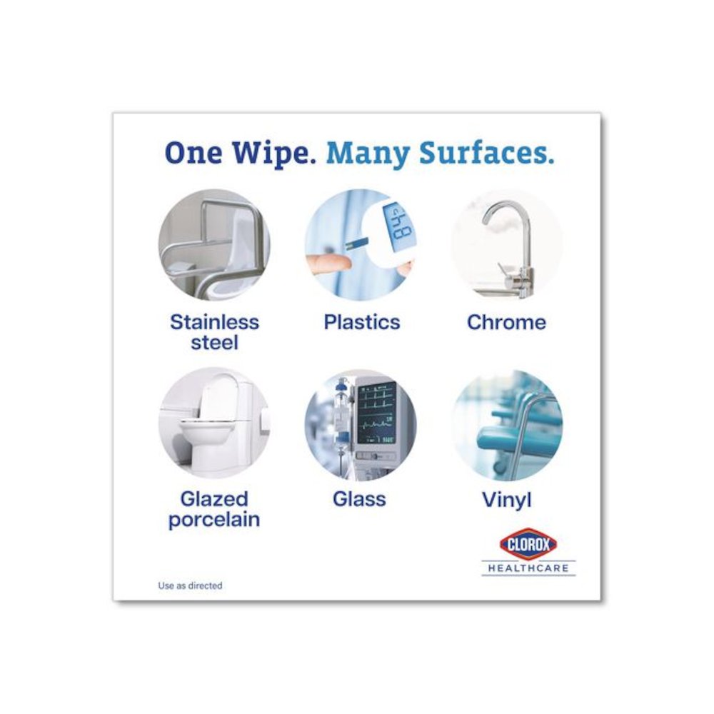 Dispatch Hospital Cleaner Disinfectant Towels w/Bleach, 1-Ply, 6.75 x 8, Unscented, White, 150/Canister, 8 Canisters/Carton. Picture 5