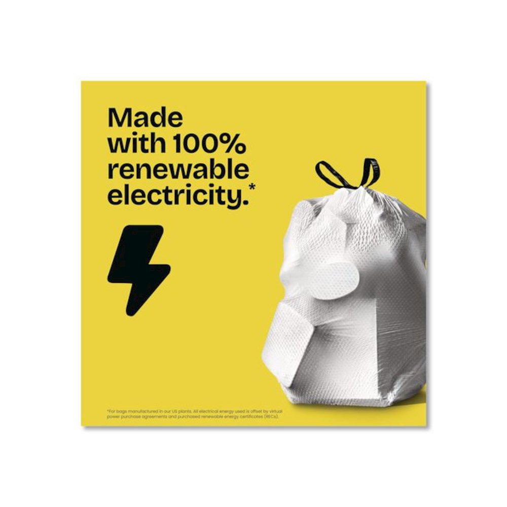 ForceFlex Kitchen Drawstring Trash Bags, 13 gal, Gain Original Scent, 24 x 27.38, White, 80/Box. Picture 4