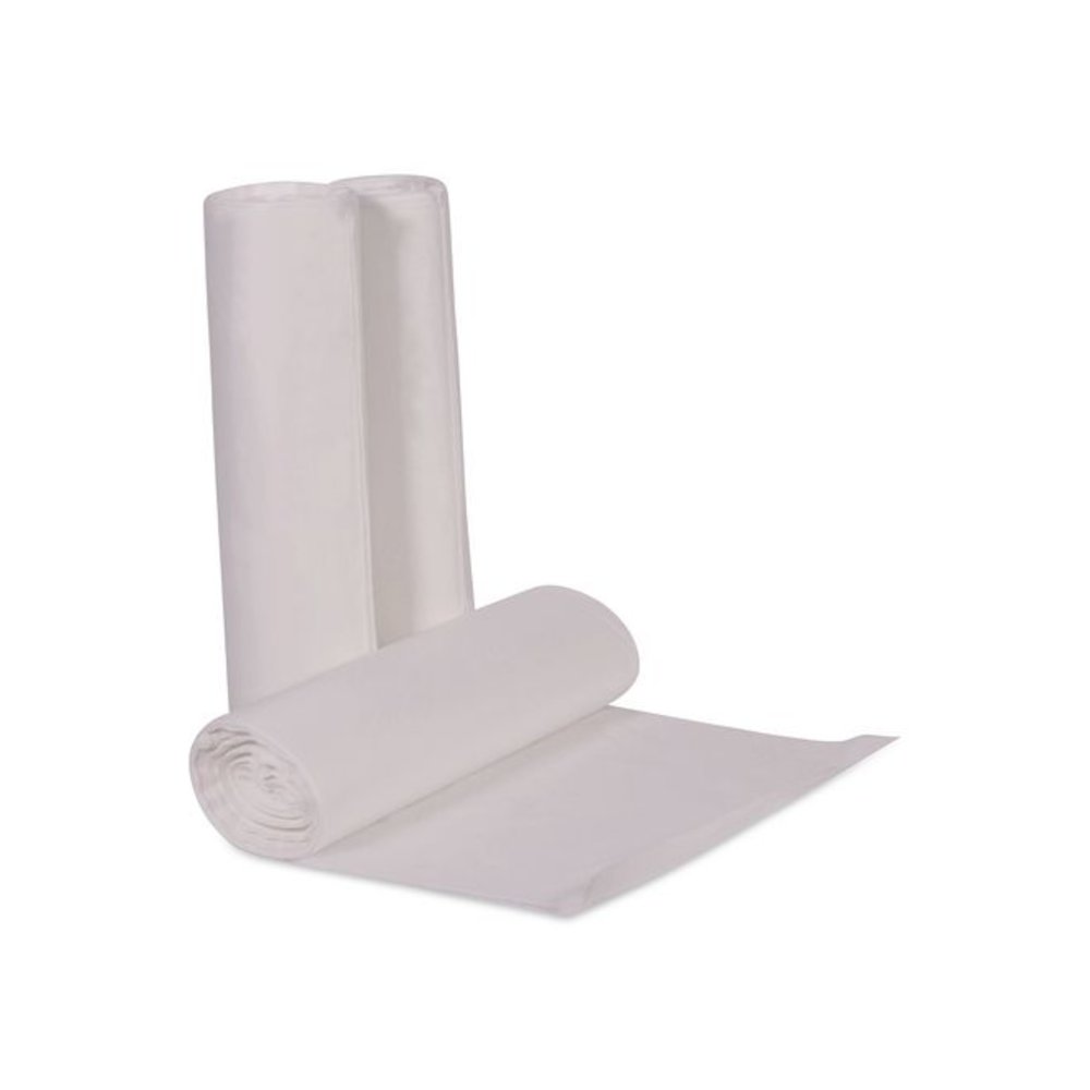 High-Density Waste Can Liners, 45 gal, 14 mic, 40" x 48", Natural, 25 Bags/Roll, 10 Rolls/Carton. Picture 2
