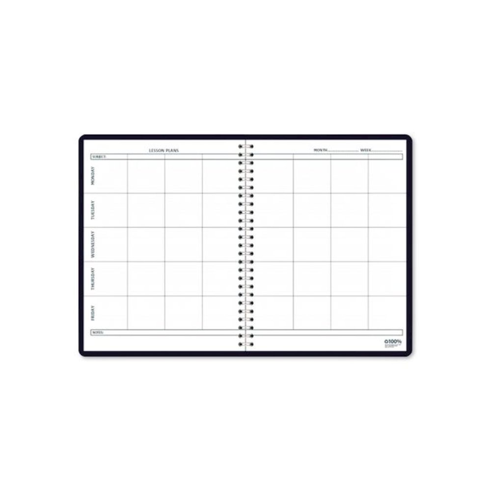 Recycled Lesson Plan Book, Weekly, 8 Classes, Blue Cover, 11 x 8.5 Sheets, 41-Week Span. Picture 2