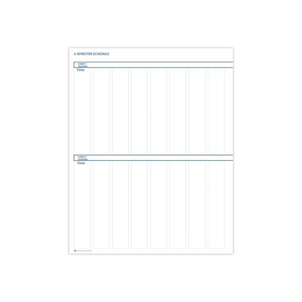 Recycled Lesson Plan Book, Weekly, 8 Classes, Blue Cover, 11 x 8.5 Sheets, 41-Week Span. Picture 3
