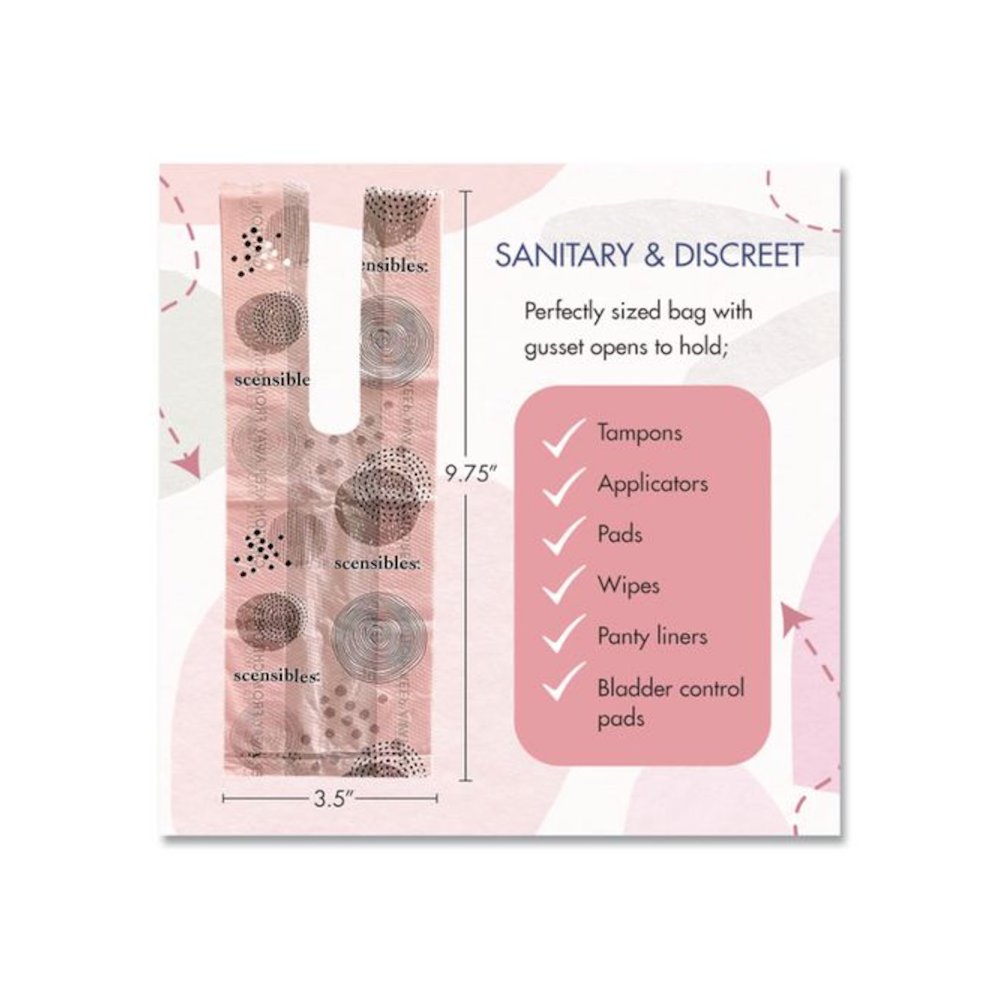 Scensibles Personal Disposal Bags, 3.38" x 2" x 9.75", Pink, 50 Bags/Box, 24 Boxes/Carton. Picture 3