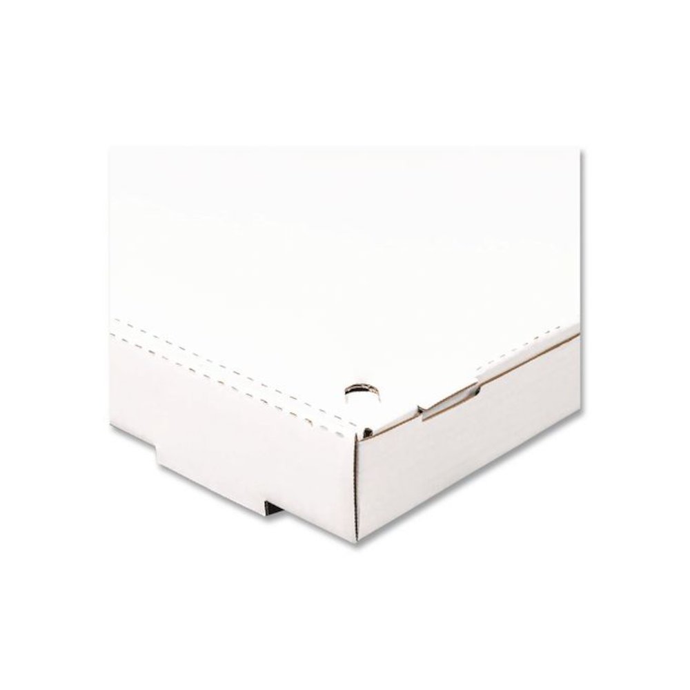 Corrugated Pizza Boxes, 12 x 12 x 1.97, White/Brown, 50/Carton. Picture 3